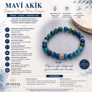 Mavi Akik Doğal Taş Bileklik