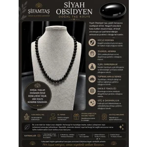 Obsidyen Doğal Taş Kolye