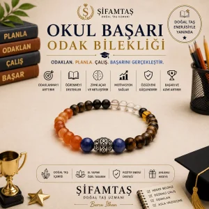 Okul Başarı ve Odak Doğal Taş Bileklik