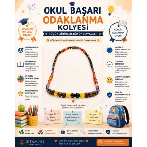 Okul Başarı ve Odak Doğal Taş Kolyesi