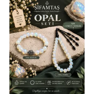 Opal Doğal Taş Seti (Bileklik ve Tesbih)