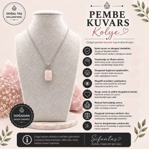 Pembe Kuvars Doğal Taş Kolye Ucu (1)