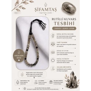 Rutilli Kuvars Doğal Taş Tesbih