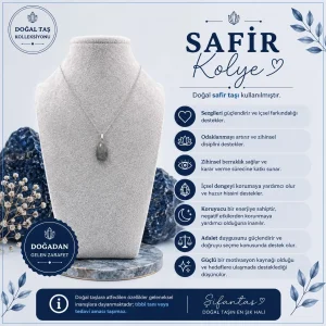 Safir Doğal Taş Kolye Ucu