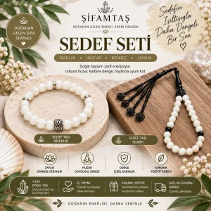 Sedef Doğal Taş Seti (Bileklik ve Tesbih)