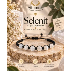 Selenit Doğal Taş İpli Bileklik