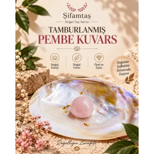 Tamburlanmış Pembe Kuvars Taşı