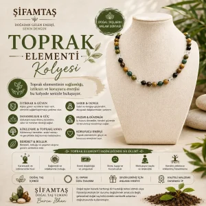 Toprak Elementi Doğal Taş Kolye