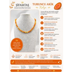 Turuncu Akik Doğal Taş Kolye