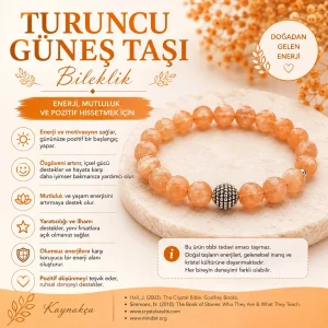 Turuncu Güneş Taşı Doğal Taş Bileklik