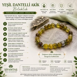 Yeşil Akik Doğal Taş Bileklik