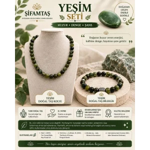 Yeşim Doğal Taş Seti (Bileklik ve Kolye)