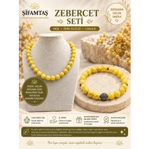 Zebercet Doğal Taş Seti (Bileklik ve Kolye)