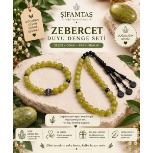 Zebercet Doğal Taş Seti (Bileklik ve Tesbih)