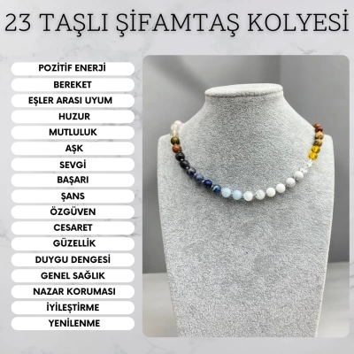 23 TAŞLI ŞİFAMTAŞ KOLYE