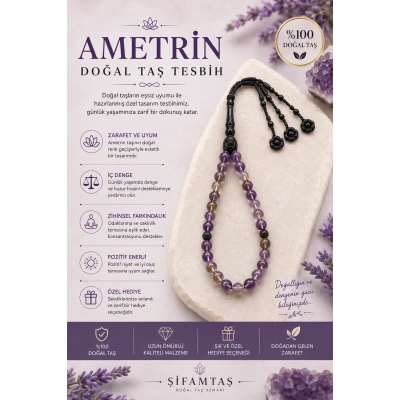AMETRİN DOĞAL TAŞ TESBİH