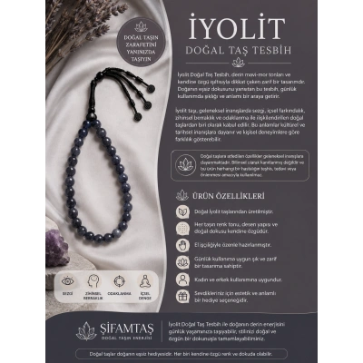 İYOLİT DOĞAL TAŞ  TESBİH