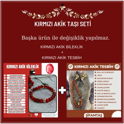 KIRMIZI AKİK TAŞI SETİ