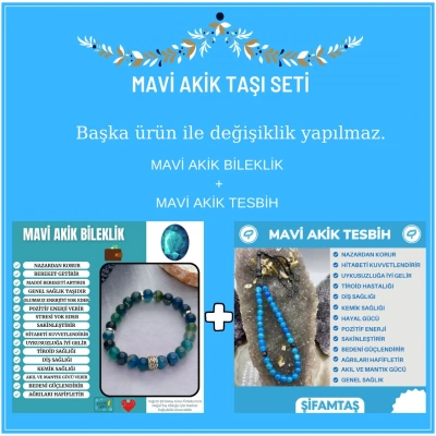 MAVİ AKİK TAŞI SETİ