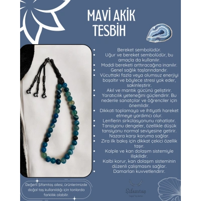 Mavi Akik Tesbih