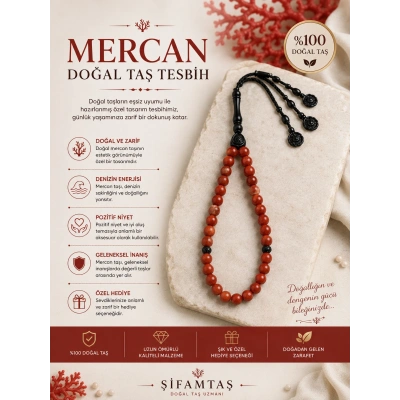 MERCAN DOĞAL TAŞ TESBİH