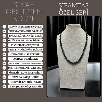 ÖZEL SERİ OBSİDYEN KOLYE