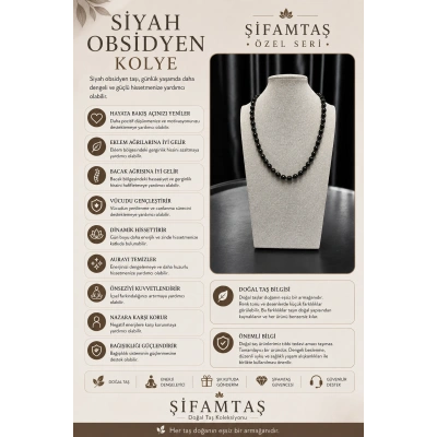 ÖZEL SERİ OBSİDYEN KOLYE