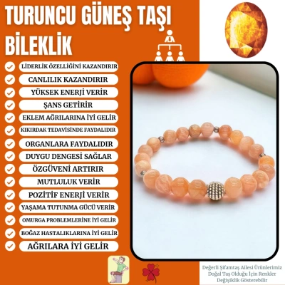 TURUNCU GÜNEŞ TAŞI BİLEKLİK