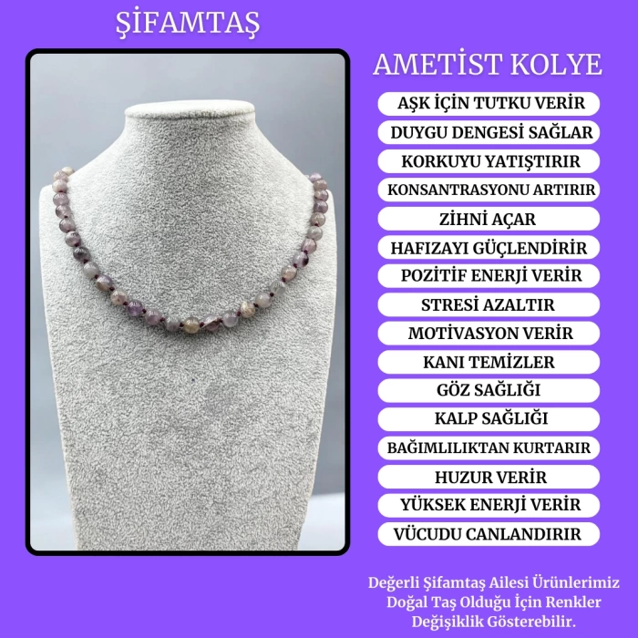 AMETİST KOMPLE TAŞ KOLYE