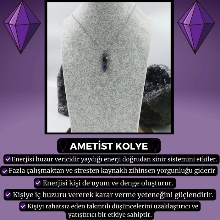 AMETİST KURŞUN KOLYE