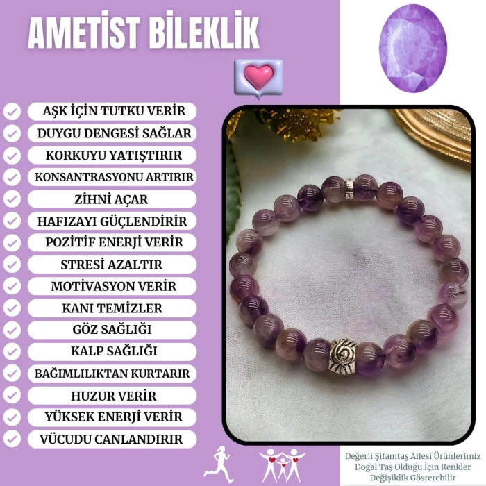 Ametist Taşı Bileklik