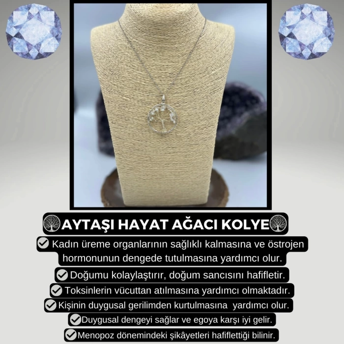 AY TAŞI HAYAT AĞACI KOLYE