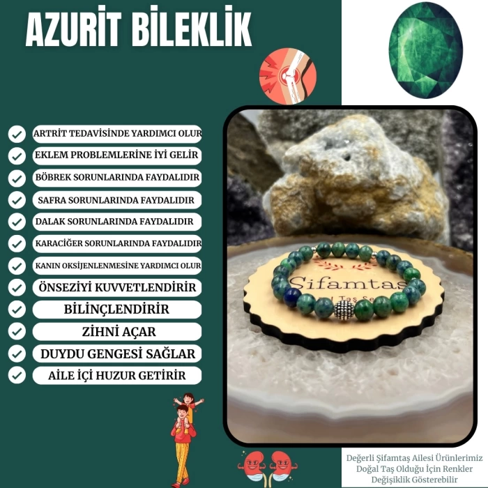 Azurit Taşı Bileklik