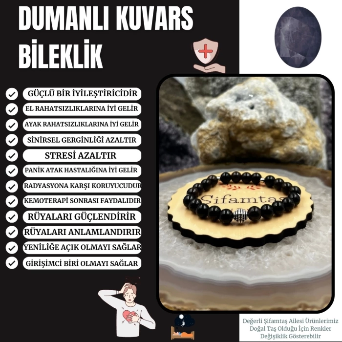 Dumanlı Kuvars Taşı Bileklik