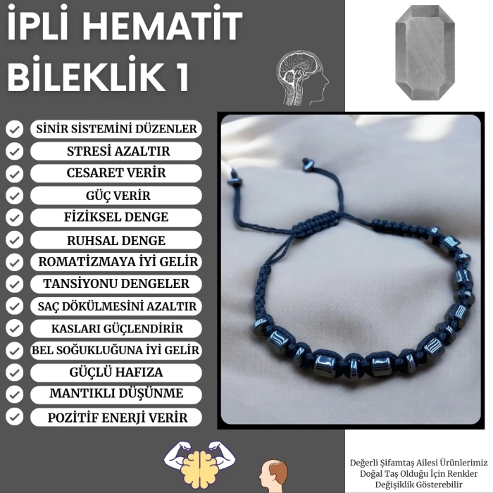 İPLİ HEMATİT BİLEKLİK 1