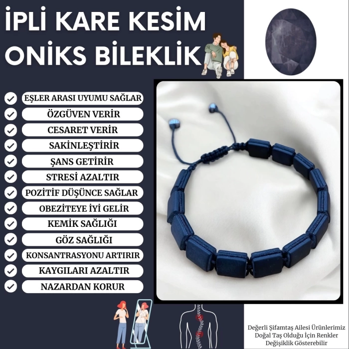 İPLİ KARE MAT ONİKS BİLEKLİK