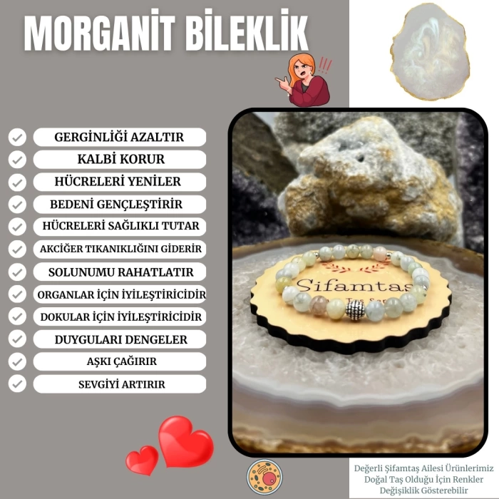 Morganit Taşı Bileklik