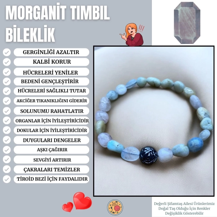 MORGANİT TAŞI TIMBIL BİLEKLİK