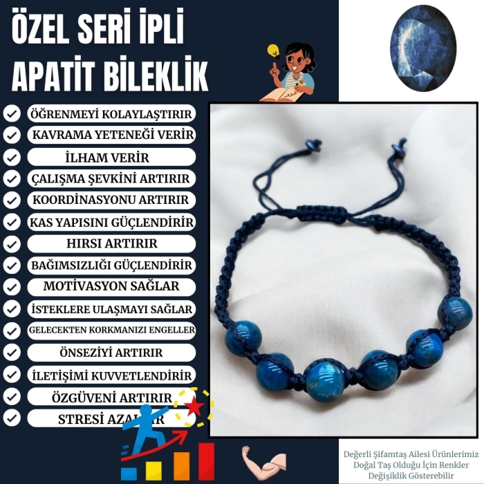 Özel Seri İpli Apatit Bileklik