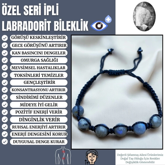 Özel Seri İpli Labradorit Bileklik