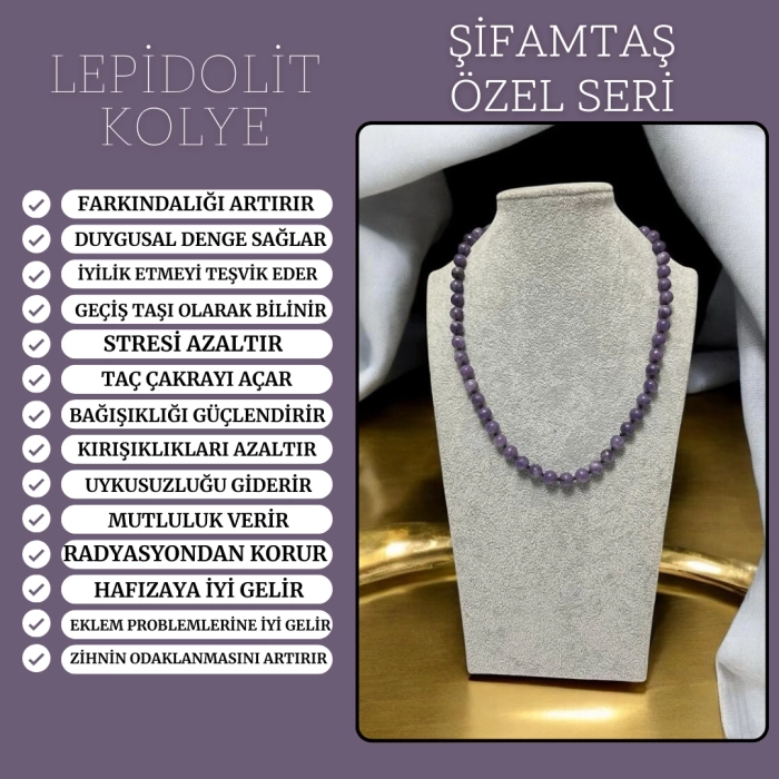 ÖZEL SERİ LEPİDOLİT KOLYE