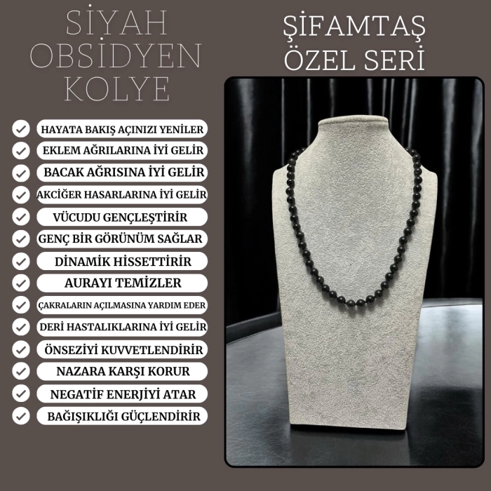 ÖZEL SERİ OBSİDYEN KOLYE