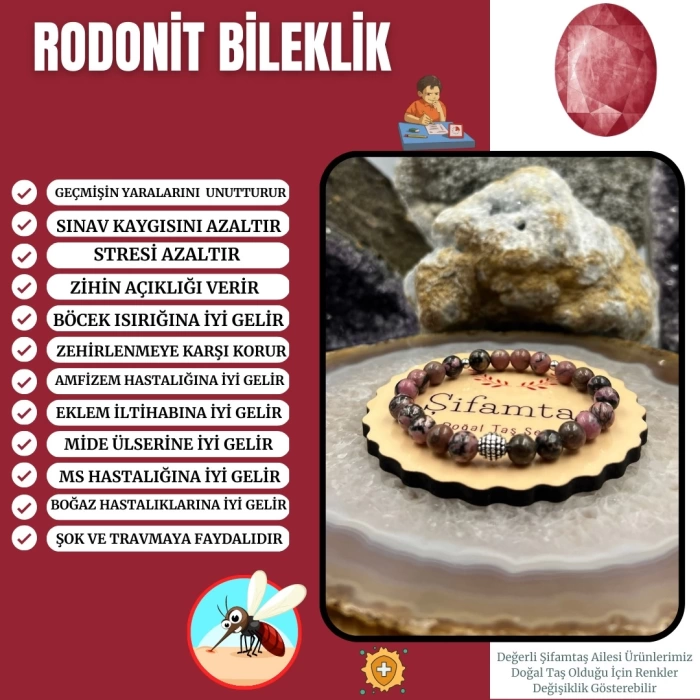 Rodonit Taşı Bileklik