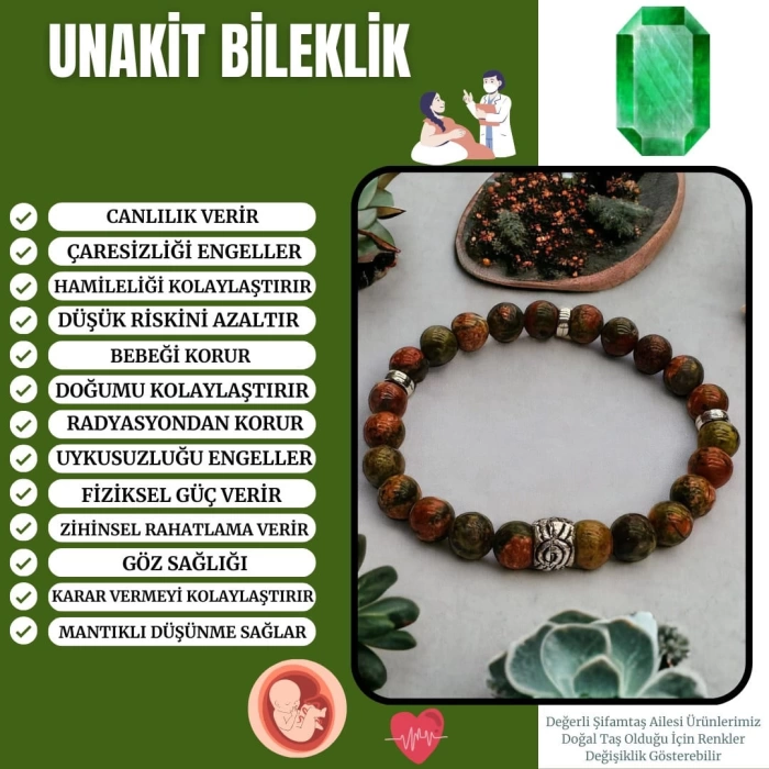 Unakit Taşı Bileklik