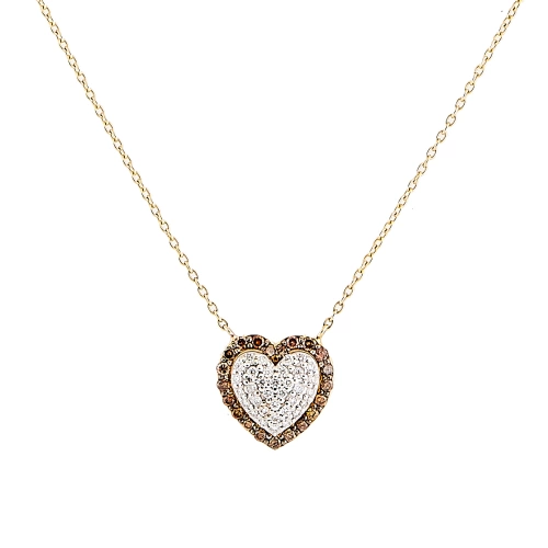 18K Rose Gold Brown Diamond Pendant with Chain - Josephs Jewelers