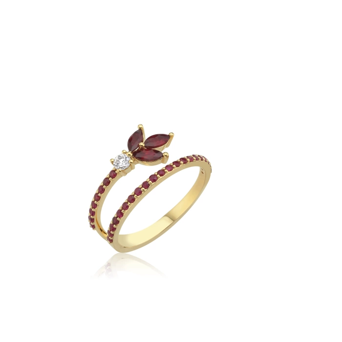 CYPRESS GOLD DIAMOND RUBY RING