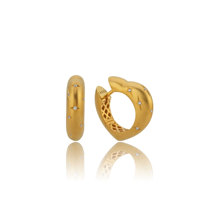 HEARTBEAT GOLD DIAMOND EARRING