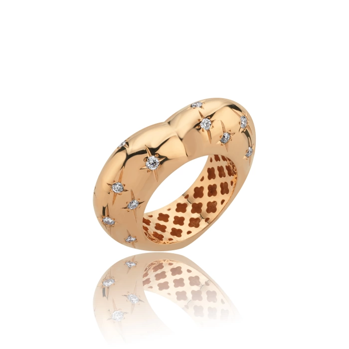 HEARTBEAT GOLD DIAMOND RING