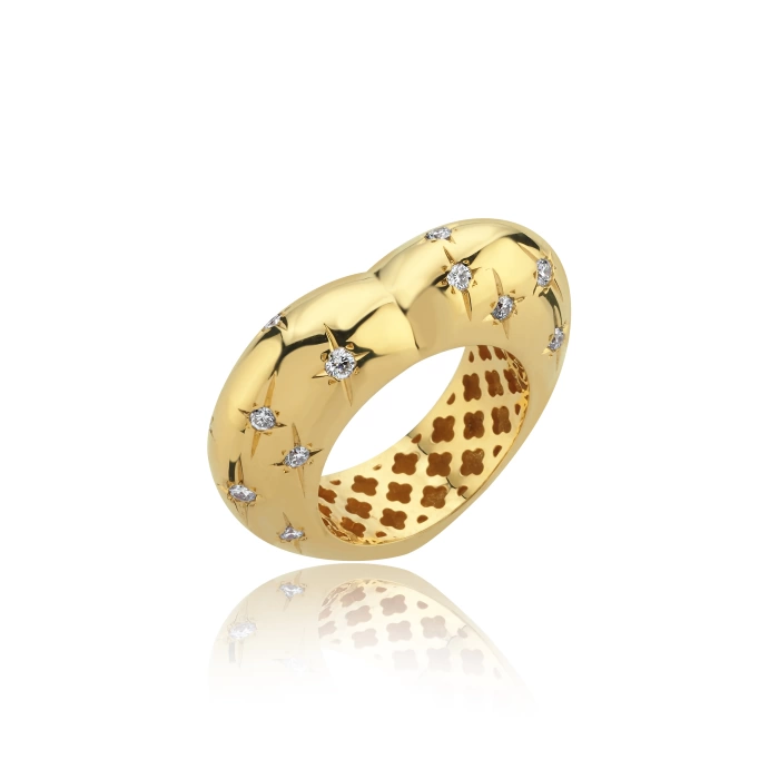 HEARTBEAT GOLD DIAMOND RING