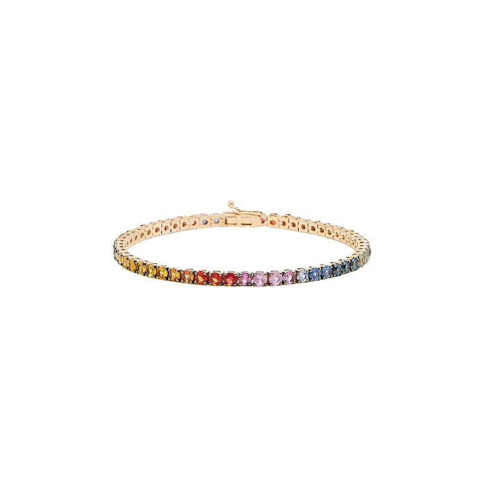 RAINBOW TENNIS GOLD SAPPHIRE BRACELET